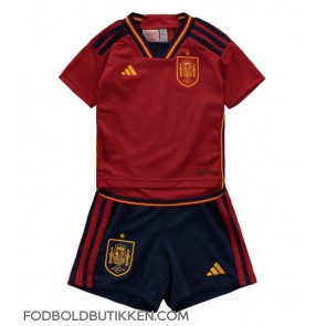 Spanien Hjemmebanetrøje Børn VM 2022 Kortærmet (+ Korte bukser)